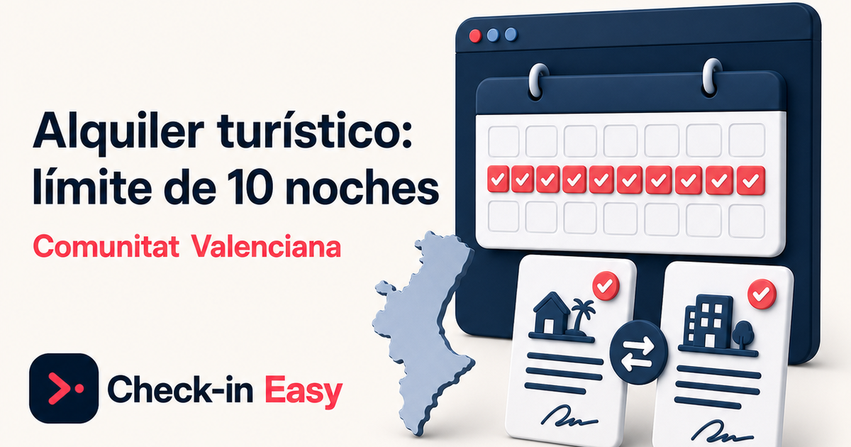 Calendario con diez noches marcadas y dos contratos de alojamiento en la Comunitat Valenciana