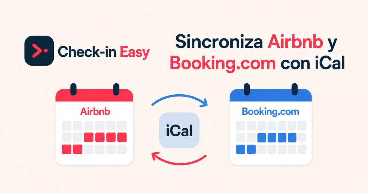 Calendarios de Airbnb y Booking.com conectados en ambos sentidos mediante iCal